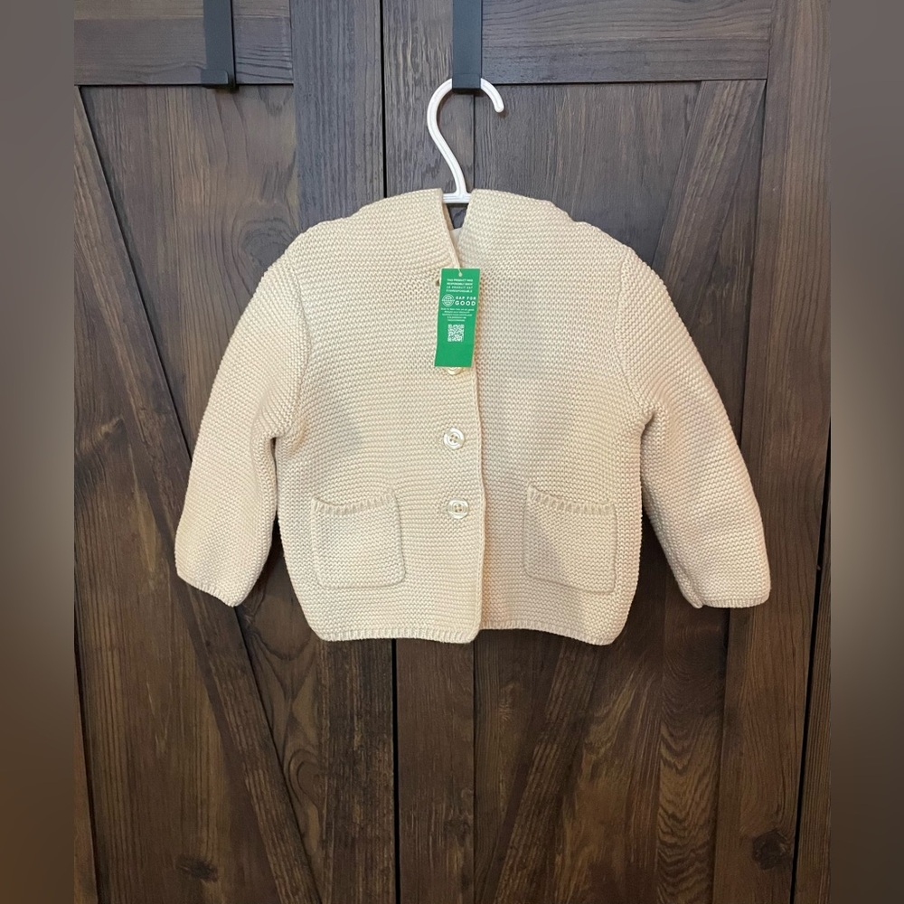 Baby GAP Knit Button Up Sweater With Hood